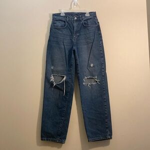 Vintage Baggy Ripped Blue Jeans